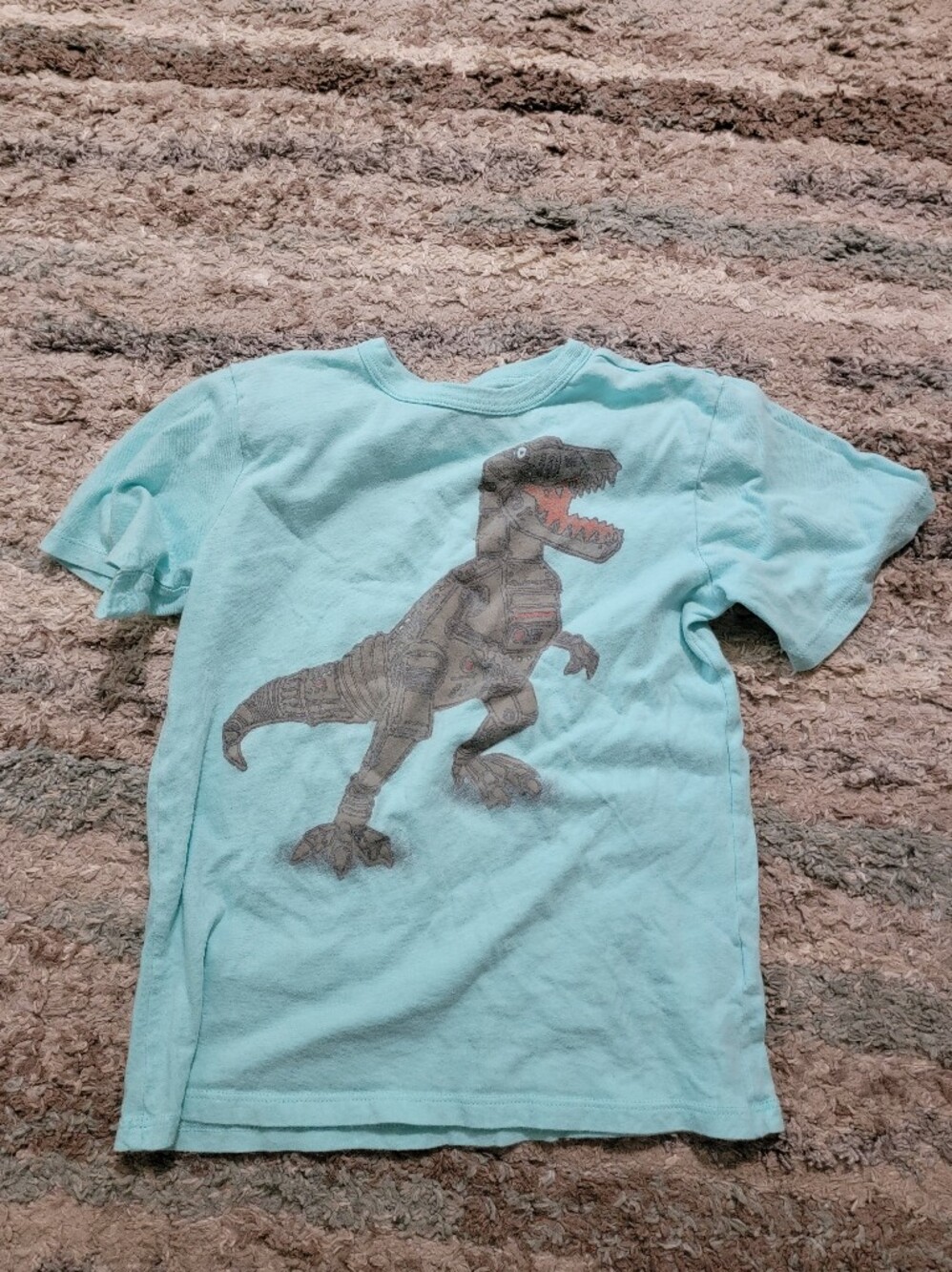 5/$25 Place Light Blue Short Sleeve Tee with Dinosaur Print